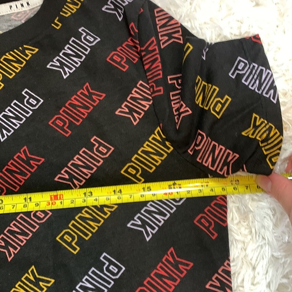 NWT PINK Victoria’s Secret Blk Logo Pajama top XS - Picture 7 of 8